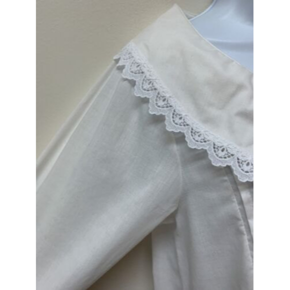 Vintage White Cotton Romantic Victorian Lace Detail Nightgown M Made in USA - Picture 4 of 9